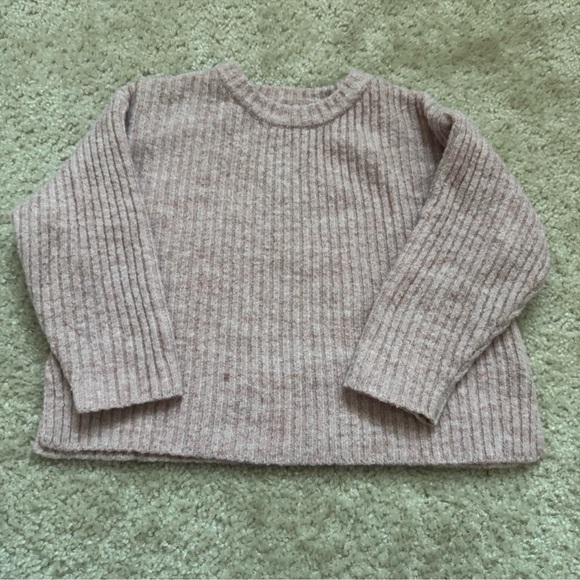 Zara Girls Toddler Knit Crewneck Ribbed Sweater Size: 3-4 - Picture 1 of 4